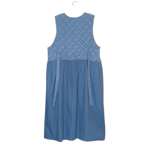 YOURS TRULY Vintage Floral Denim Jacquard Adjustable Cottagecore Western Midi 2X - Picture 2 of 12